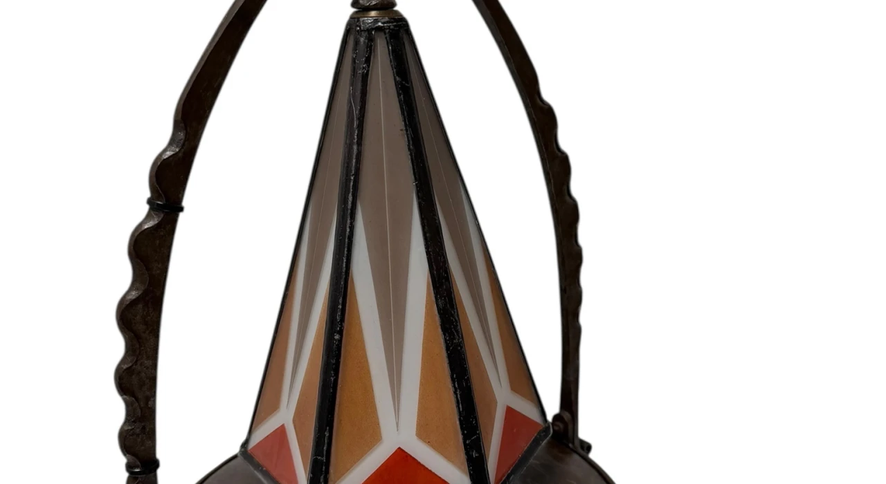 Art Deco Amsterdamse School Table Lamp by Amsterdamsche Kunstsmederij, 1920s